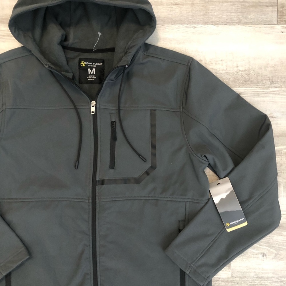 Point Summit Outdoor Gray Men’s Jacket - Picture 3 of 11